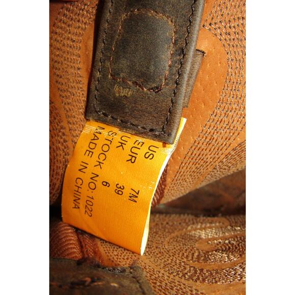 Road Wolf Mens Size 7 M Brown Leather Cowboy Western Boots - Picture 10 of 11